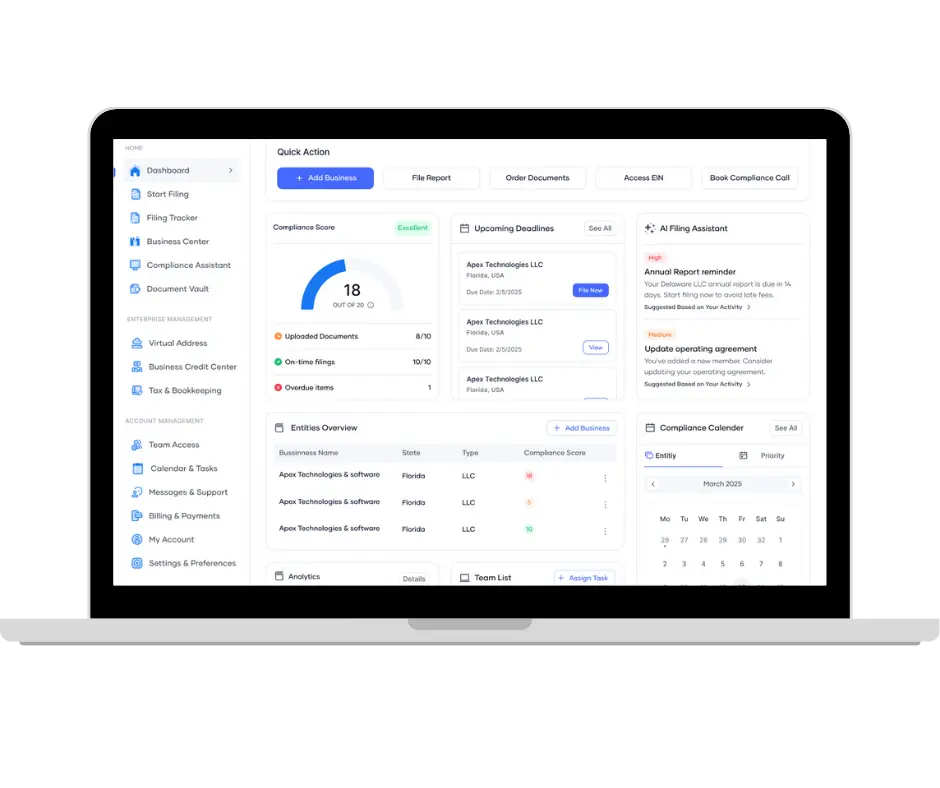 Platform dashboard interface