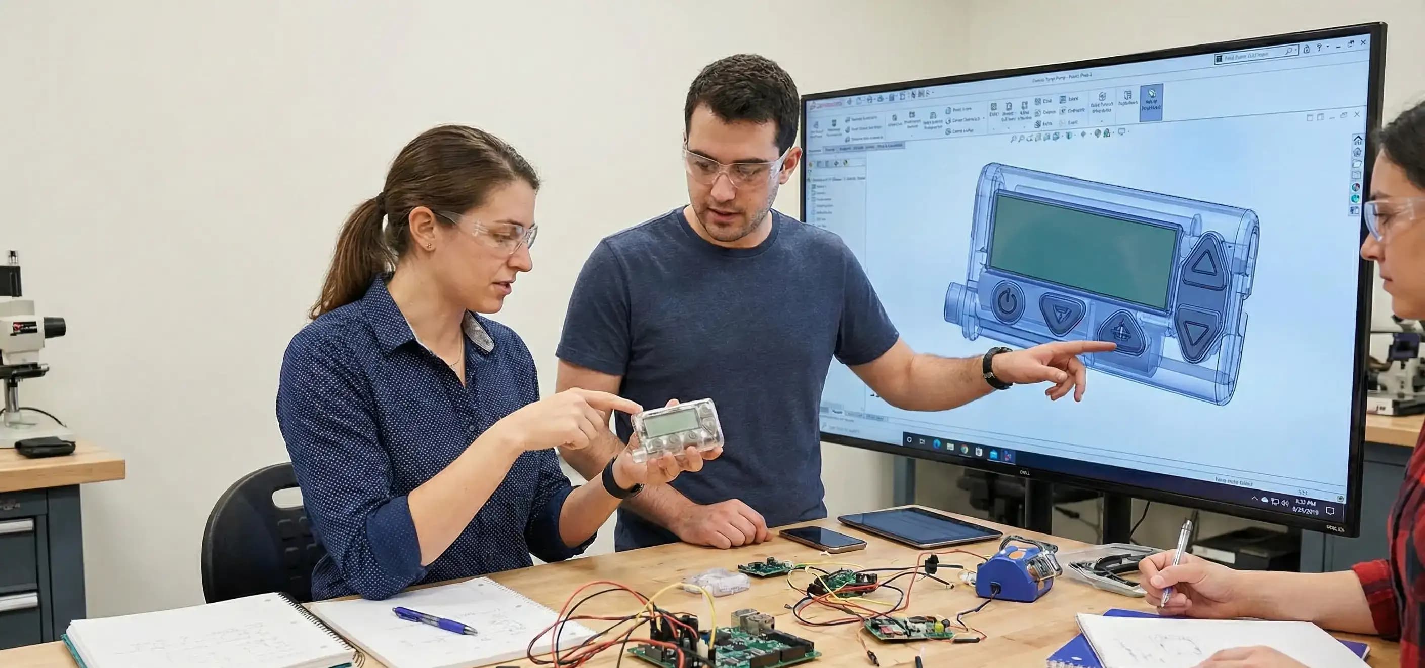 Engineering startup team working on a prototype, illustrating a high-growth tech business weighing C Corporation vs S Corporation for future investment.